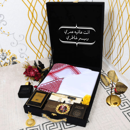 بكس رجالية هدايا قماش وشماغ تصميم حسب الطلب موديل Gol-3787