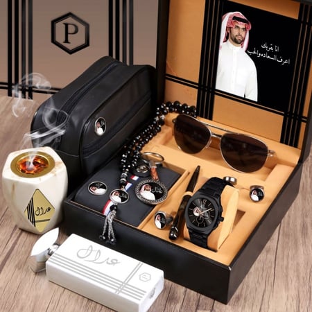 أطقم ساعات رجالية حديثة مع مجموعة إكسسوارات أنيقة ومميزة بتصميم خاص حسب الطلب موديل MN-752