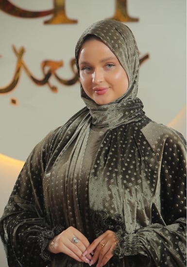 شرشف صلاة غنى حجاب مخمل منقط