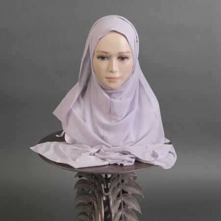 طرحة جوري شيفون مبطنة