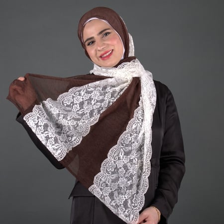طرحة كشمير بشرحات دانتيل