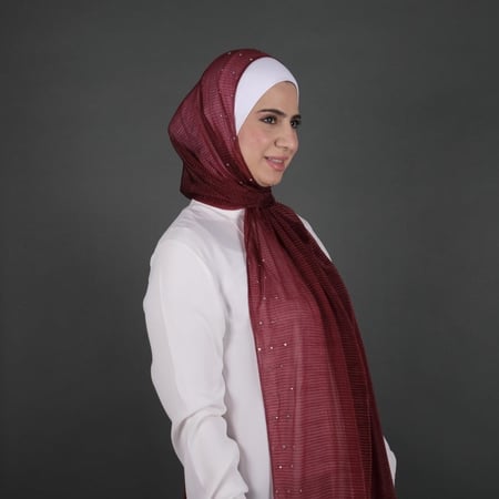 طرحة كشمير كويتي بستراس