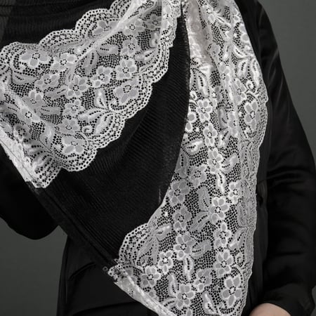 طرحة كشمير بشرحات دانتيل