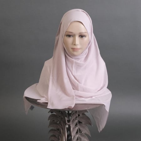 طرحة جوري شيفون مبطنة