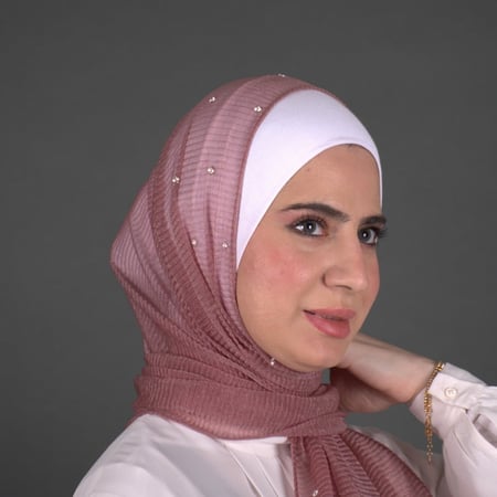 طرحة كشمير كويتي بستراس