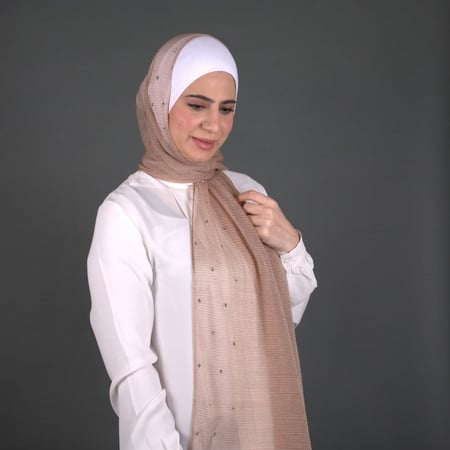 طرحة كشمير كويتي بستراس