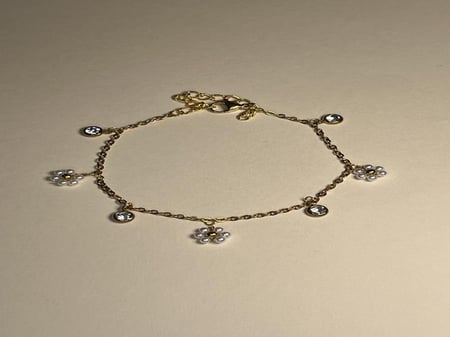 خلخال بشكل ورد بالولو و ميدليه دوائر (0031)