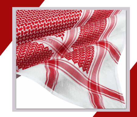 شماغ العجلان ( الذهبي ) رجالي أحمر غامق شلش