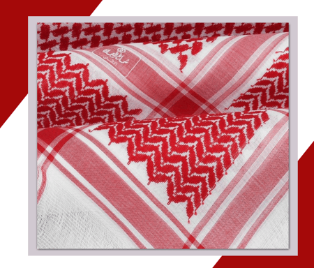 شماغ العجلان ( الذهبي ) رجالي أحمر غامق شلش