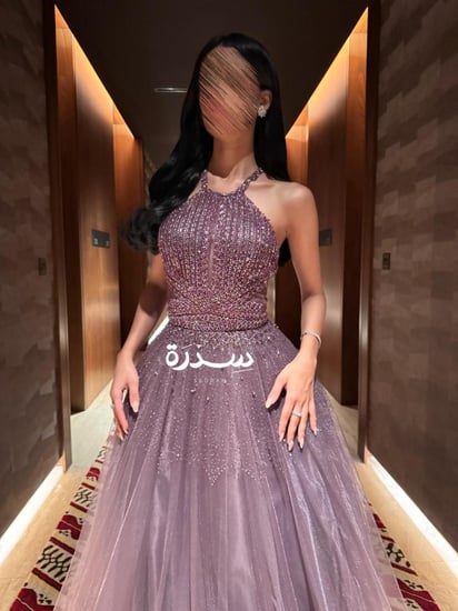 فستان سهرة تل موف فصوص متناثرة