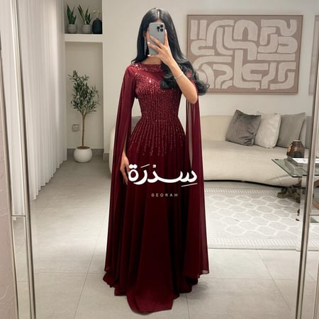 فستان تل بتطريز مميز