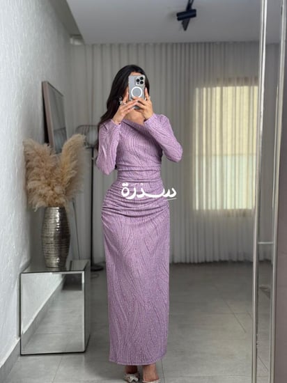 فستان موف ناعم قليتر