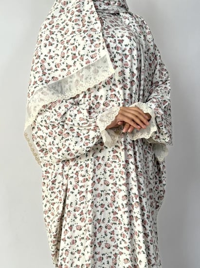 جلال صلاة 2 قطعة كم دانتيل | Prayer Dress 2 Part Lace Sleeve
