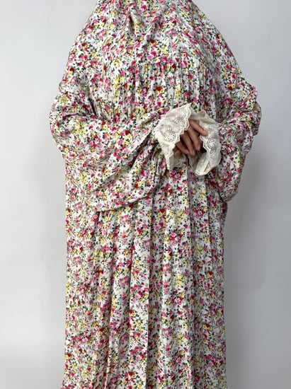 جلال صلاة 1 قطعة كم دانتيل | Prayer Dress 1 Part Lace Sleeve