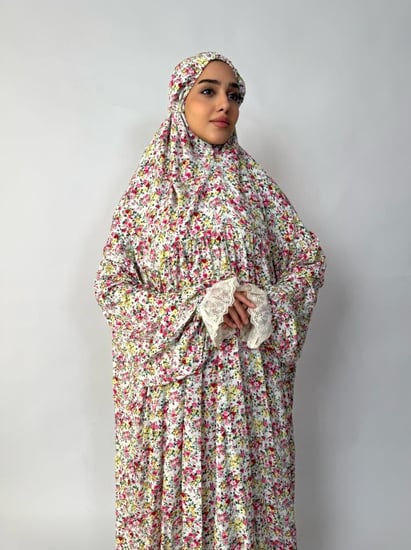جلال صلاة 1 قطعة كم دانتيل | Prayer Dress 1 Part Lace Sleeve