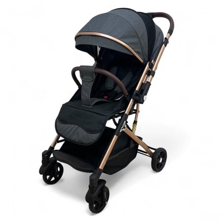 عربية الطيارة ذات الاتجاهين باطراف ذهبية - رمادي غامق