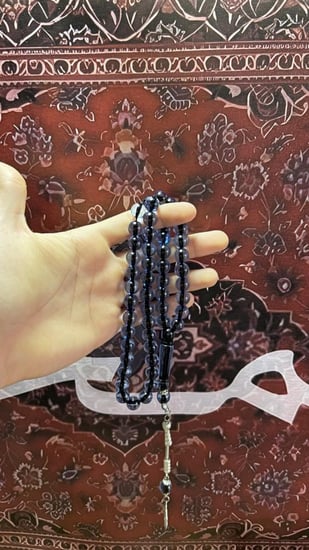 سبحة بكلايت سماوي شفاف