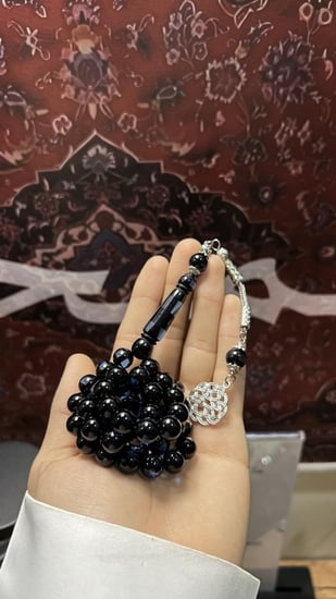 سبحة كلايت تركوازي مع اسود