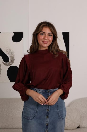 بلوزة رسميه  باكمام للدوامات انيقة