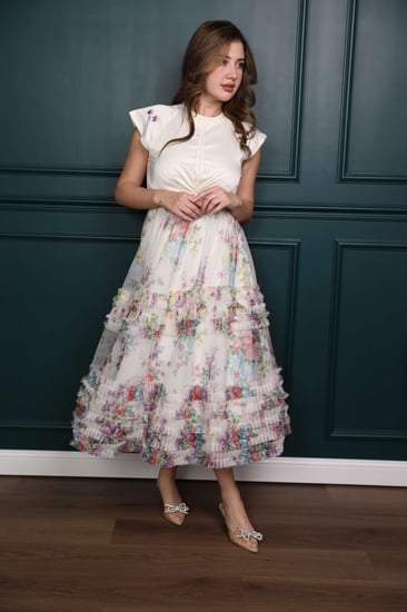 فستان مشجر انيق بتل مورد