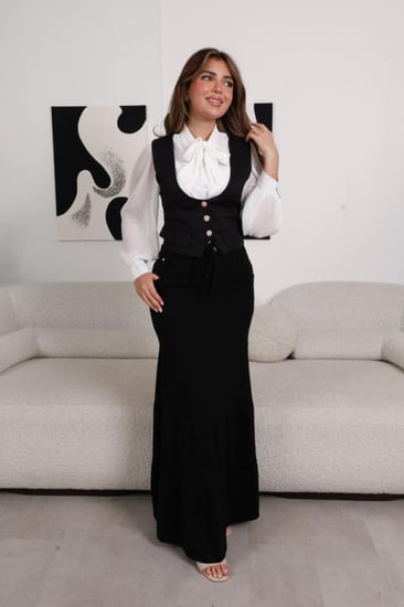 بلوزة قطعتين اسود للدوامات انيقة