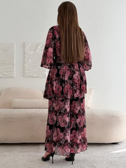 طقم ناقة الروز الشيفون