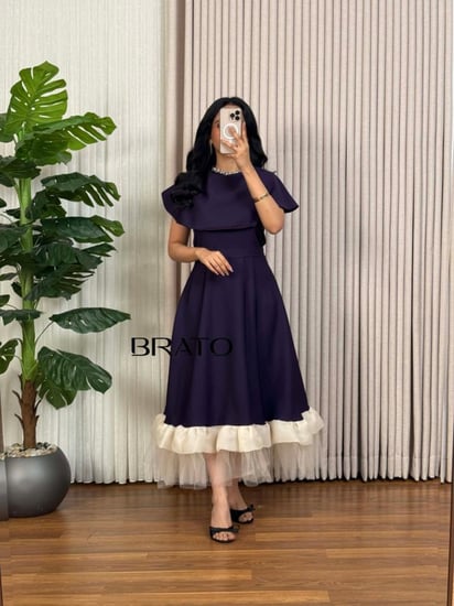 فستان انيق  موف قطعتين