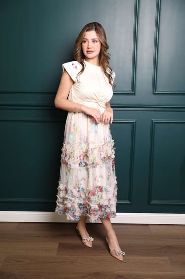 فستان مشجر انيق بتل مورد