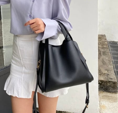 بو الجلود دلو حقيبة الكتف للنساء ، حقائب رسول Crossbody ، حقيبة اليد الكبيرة ، حقائب اليد السوداء ، مصمم العلامة التجارية ، الأزياء