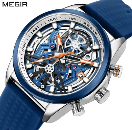 ساعة يد رجالية Megir ، كوارتز ، ضد الماء ، مضيئة ، رياضية ، عسكرية ، مع تاريخ تلقائي ، علامة تجارية أعلى ، أزياء