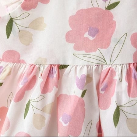 طقم من قطعتين من فستان الأميرة وقبعة الشمس للطفل الرضيع ، ملابس للطفل الصغير ، فساتين كورية ، زهور لطيفة ، ملابس شاطئ لحديثي الولادة ، 067