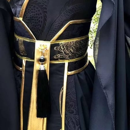 تخصيص هالوين القديمة الملك تأثيري حلي للرجال المتضخم الصينية التقليدية خمر Hanfu الأسود مجموعات كبيرة الحجم 5XL