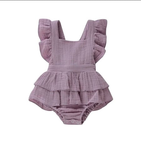 ملابس داخلية للبنات حديثي الولادة موضة صيف 2023 بدلة من القطن مكشكش بربطة للأميرة مع ظهر مكشوف ملابس للشاطئ