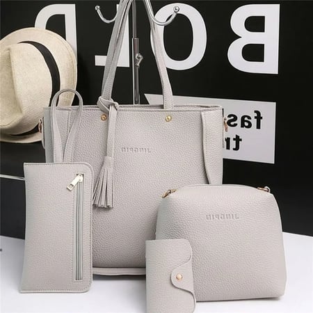 4Pcs/Set Crossbody Shoulder Bag High Capacity Pattern PU Leather Shoulder Bags Wallet Purse Ladies Crossbody Bag for Women Girlstط_msvAFuM