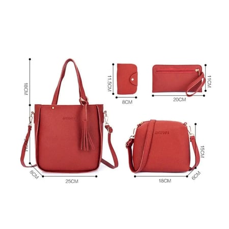 4Pcs/Set Crossbody Shoulder Bag High Capacity Pattern PU Leather Shoulder Bags Wallet Purse Ladies Crossbody Bag for Women Girlstط_msvAFuM