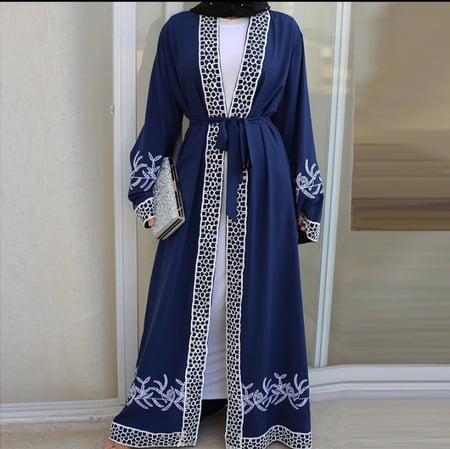 الشرق الأوسط رمضان الأزياء خياطة الدانتيل المطرزة سترة مسلم للنساء مفتوحة العباءة دبي القفطان الإسلامية كيمونو الملابس