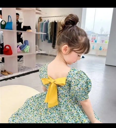 فستان الأميرة القطن الخالص مع القوس للفتاة الصغيرة ، تنورة حرير ، الموضة ، الصيف