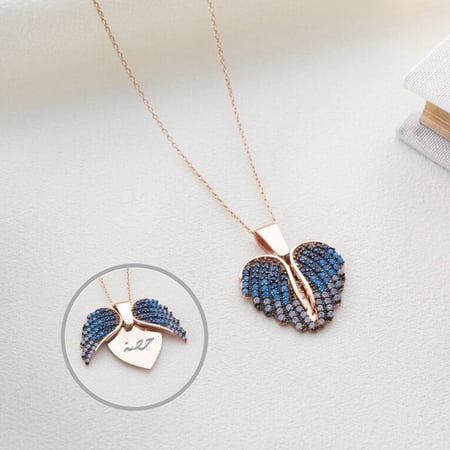 سلسال بالاسم فضة عيار 925 مطلي ذهب - سلسال ناتالي روز