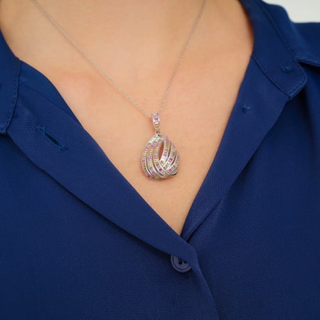 قلادة فضة نسائية عيار 925 - قلادة الضياء