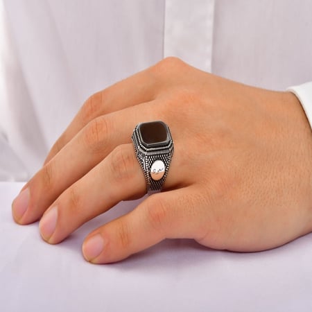 خاتم رجالي ملكي فضة عيار 925 - خواتم شبابي فاخرة