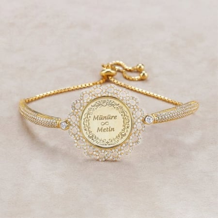 طقم ريفان - طقم فضة بالاسم مطلي ذهب عيار 18