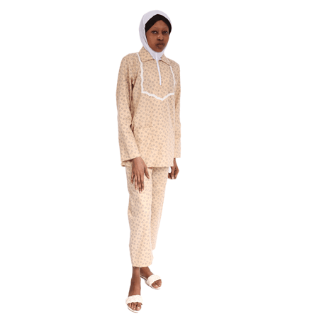 زي عاملات قطعتين موديل مزخرف