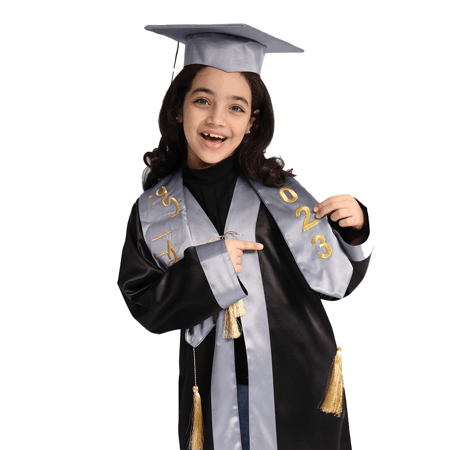 وشاح تخرج لاطفال لون فضي