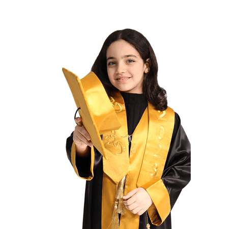 قبعة تخرج للاطفال لون ذهبي