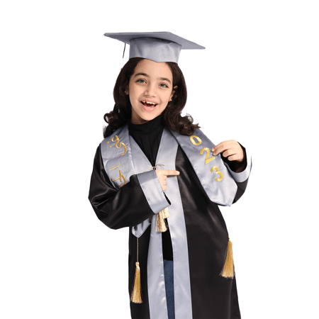 وشاح تخرج لاطفال لون فضي