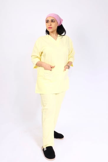 زي عاملات اصفر 2 قطعة