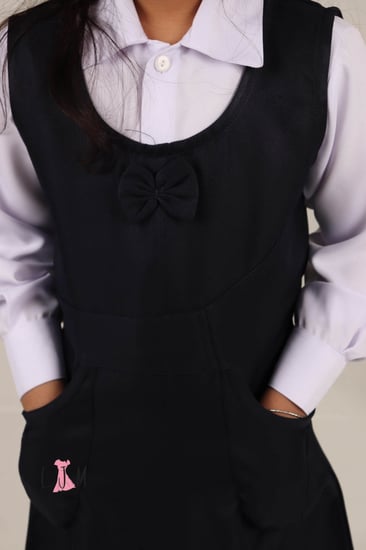 مريول كحلي روضه مع ببيونه