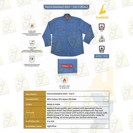 قميص مقاومة للحريق وحماية من اللهب cat2