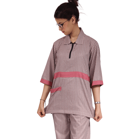 زي عاملات منزلية كويتي سادة مع تطعيم ابيض