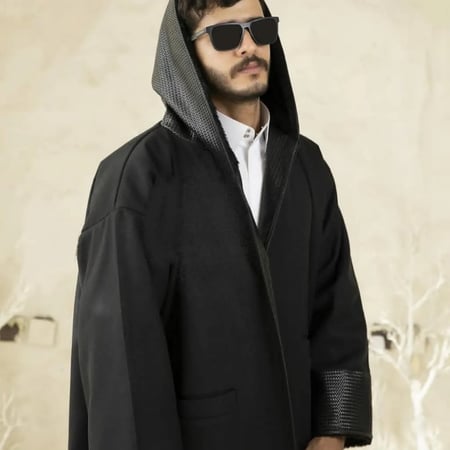 فروه قماش جوخ مع جلد على الأطراف